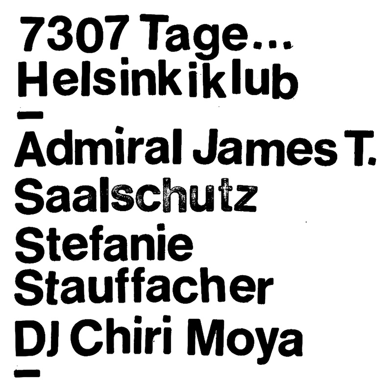 voilà; chiri moya & admiral james t. & saalschutz zur freiluft + stefanie stauffacher zur garage.