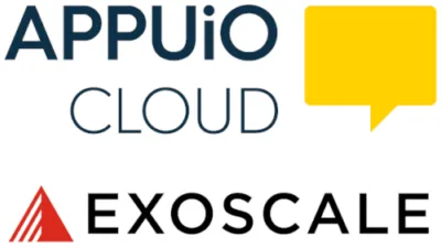 Logos of APPUiO Cloud and Exoscale