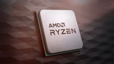 An AMD Ryzen CPU shown up close